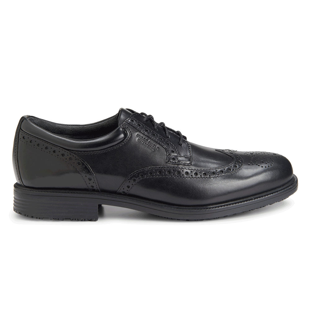 Rockport Singapore Mens Dress Shoes - Lead the Pack Waterproof Wingtip Black - OW5630982